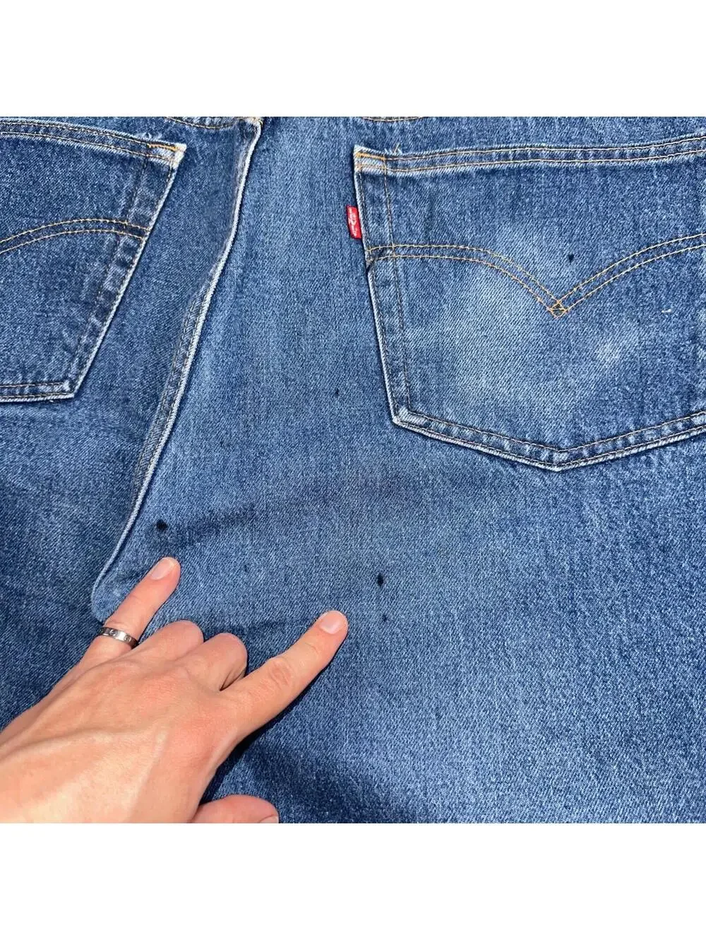 Levis 501 Vintage 80s USA XX Straight Leg Jeans Blue Light Wash 40x33 Act 38x29
